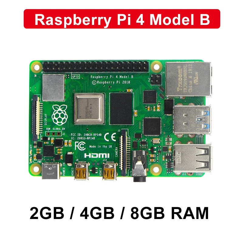 Оригинальная материнская плата Raspberry Pi 4 Model B 2 ГБ 8 Гб ОЗУ и телефон Wi-Fi Bluetooth 5 0 ядра