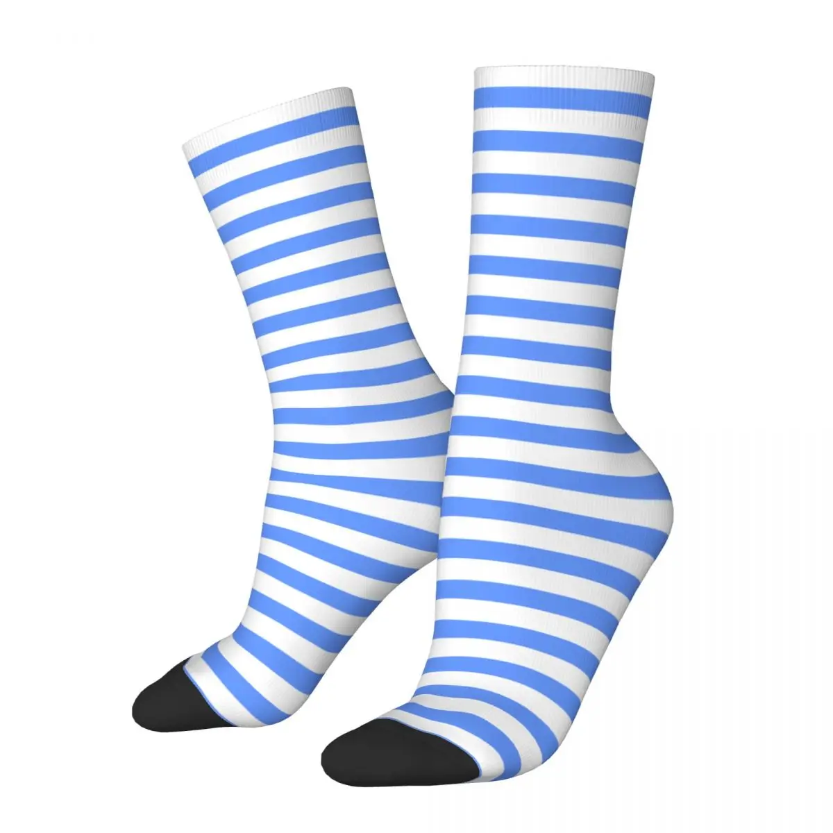 

Minimalism Blue Stripes Socks for Women Men Accessories All Seasons Warm Crew Socks Non-slip