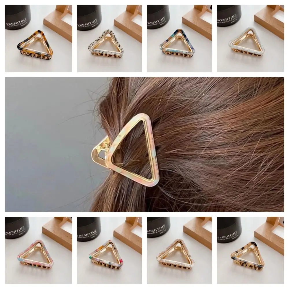 

Multicolor Acetic Acid Hair Claw Korean Style Hair Clip Triangle Hair Crab Clip Hair Accessories Small Size Geometry Shark Clip