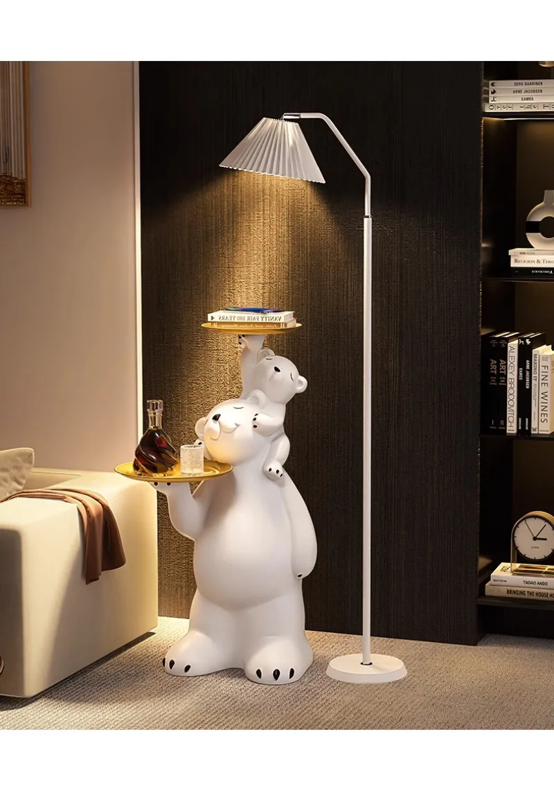 Trendy Fun Ins Style Tray Polar Bear Living Room Large Floor Standing Ornaments Home Decorations Illumination Statue Trendy Fun Ins Style Tray Polar Bear Living Room Large Floor Standing Ornaments Home Decorations Illumination Statue