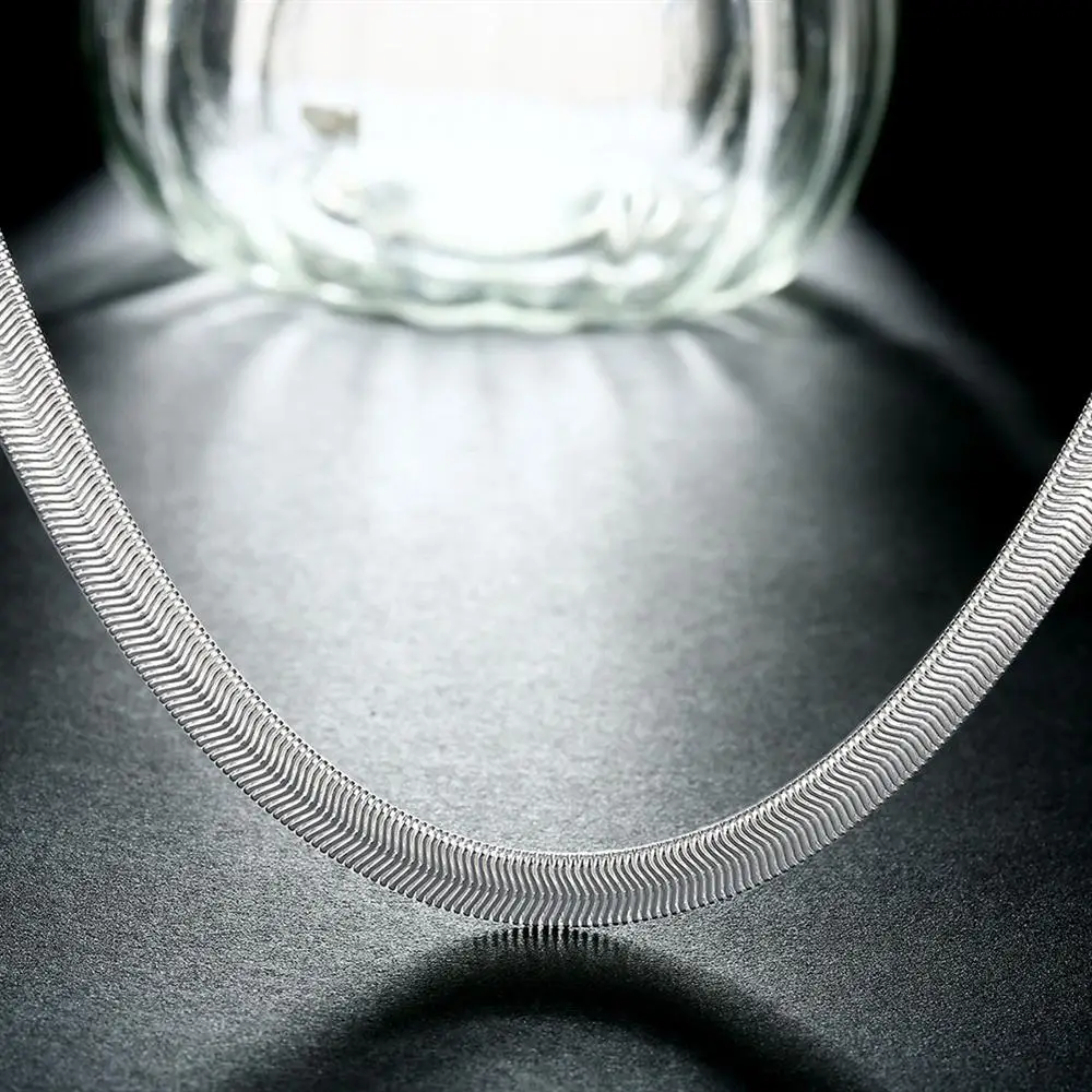 925 Sterling Silver 6MM Flat Snake Chain Necklace For Men Women 16-24 Inch Fashion Necklaces 2021 Vintage Jewelry Christmas Gift
925 Sterling Silver 6MM Flat Snake Chain Necklace For Men Women 16-24 Inch Fashion Necklaces 2021 Vintage Jewelry Christmas Gift