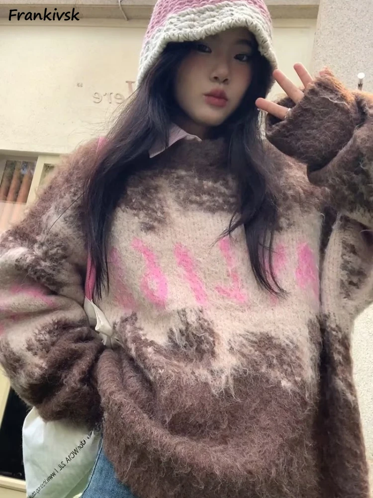 Women Pullovers Letter European Retro Baggy Creative Versatile Long Sleeve Top Lady Contrat Color Aesthetic Classic Clothing
Women Pullovers Letter European Retro Baggy Creative Versatile Long Sleeve Top Lady Contrat Color Aesthetic Classic Clothing