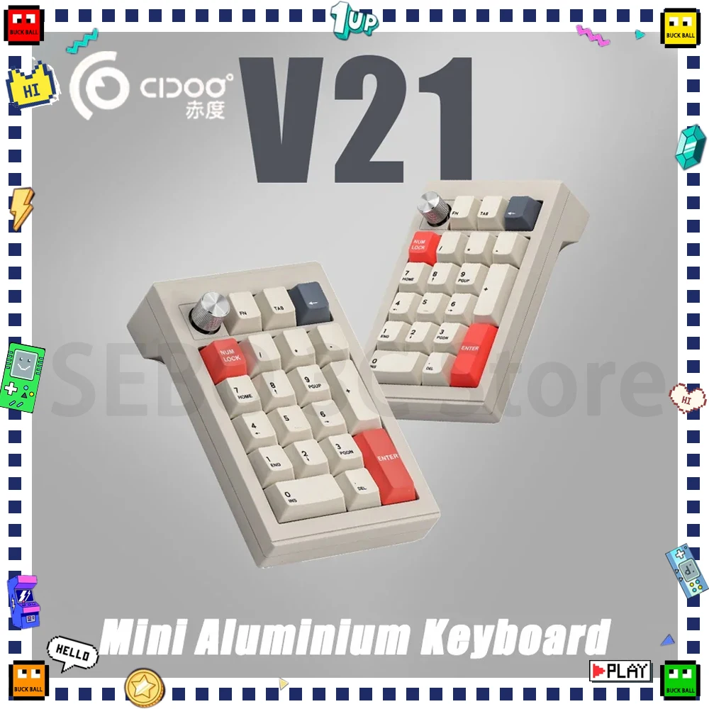 Cidoo V21 Numpad Tri-Mode Wireless Mechanical Keyboard Multifunctional Knob 21Keys Hot Swap Keyboard Pc Accessory Office Gifts
Cidoo V21 Numpad Tri-Mode Wireless Mechanical Keyboard Multifunctional Knob 21Keys Hot Swap Keyboard Pc Accessory Office Gifts