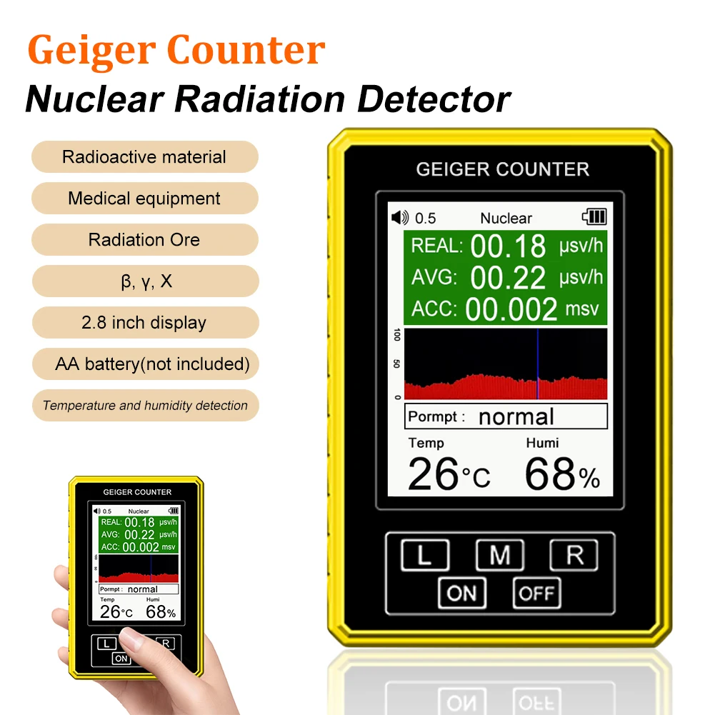 Nucleaire Radiation Detector BR-9C XR-3 PRO Geiger Counter Humidity Temperature Detector Geigerteller Kleur Scherm Dosimeter
Nucleaire Radiation Detector BR-9C XR-3 PRO Geiger Counter Humidity Temperature Detector Geigerteller Kleur Scherm Dosimeter