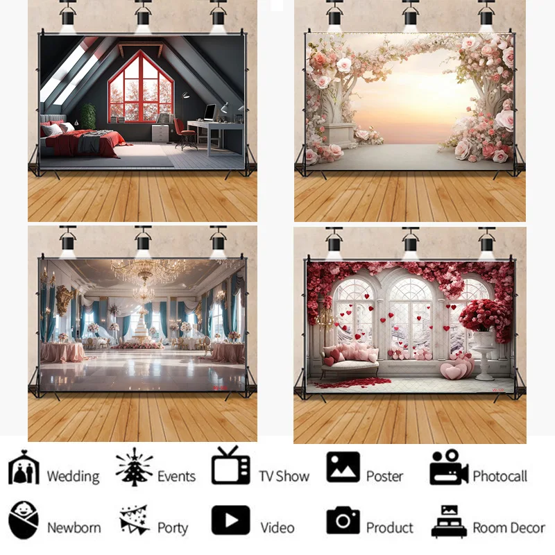 SHUOZHIKE Wedding Interior Decor Abundance Of Flowers Background Valentine's Day Love Studio Photography Backdrops RQ-28
SHUOZHIKE Wedding Interior Decor Abundance Of Flowers Background Valentine's Day Love Studio Photography Backdrops RQ-28