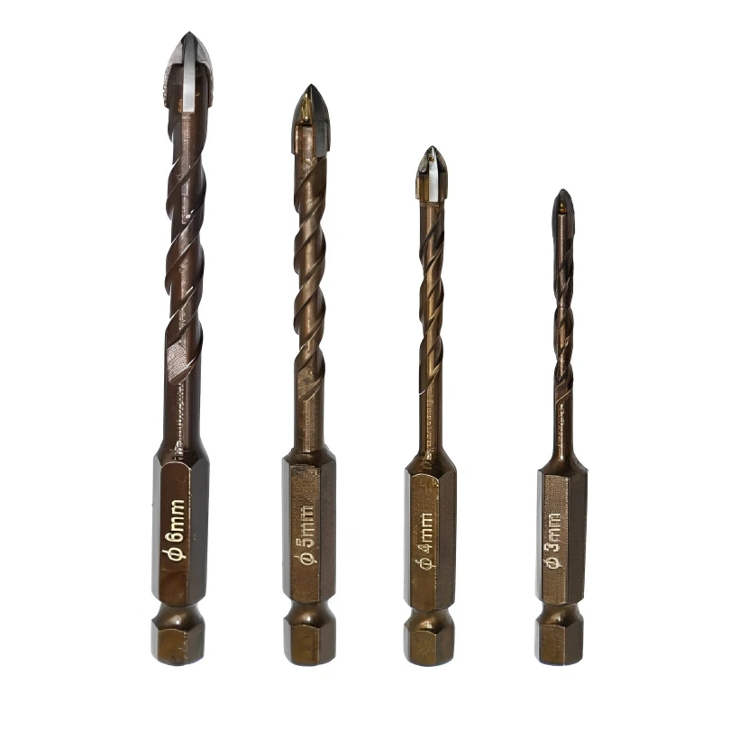 4pcs 3 / 4 / 5/ 6mm Cross Hex Tile Drill Bits Set for Glass Ceramic Concrete Hole Opener Brick Hard Alloy Triangle Bit Tool Kit
4pcs 3 / 4 / 5/ 6mm Cross Hex Tile Drill Bits Set for Glass Ceramic Concrete Hole Opener Brick Hard Alloy Triangle Bit Tool Kit