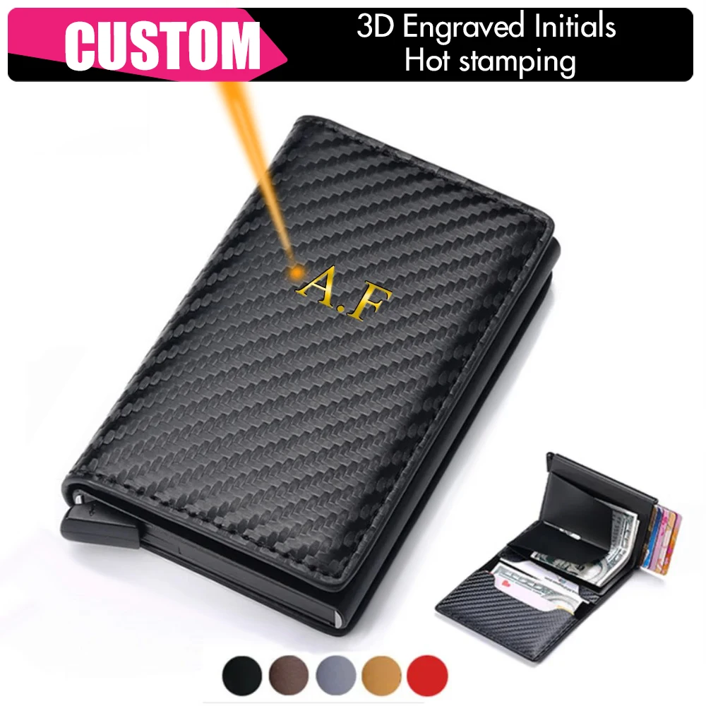 Personalized Rfid Card Holder Carbon Fibre Luxury Leather Wallet Customized Name DIY Engraved Initials Letters Gifts Men Women
Personalized Rfid Card Holder Carbon Fibre Luxury Leather Wallet Customized Name DIY Engraved Initials Letters Gifts Men Women