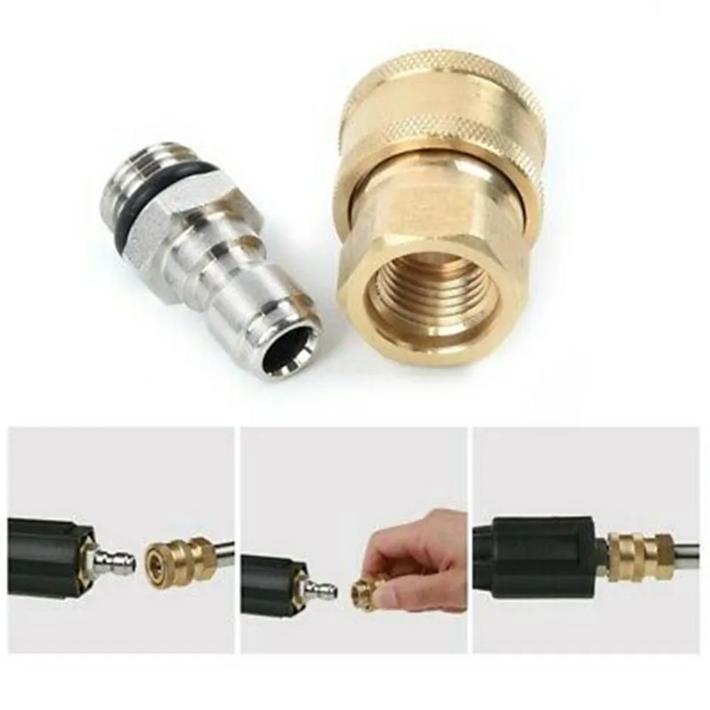 Pair Pressure Washer Quick Release 1/4Male/M22 Female Plug Brass Connector Garden Power Equipment High Pressure Washer Adapter
Pair Pressure Washer Quick Release 1/4Male/M22 Female Plug Brass Connector Garden Power Equipment High Pressure Washer Adapter