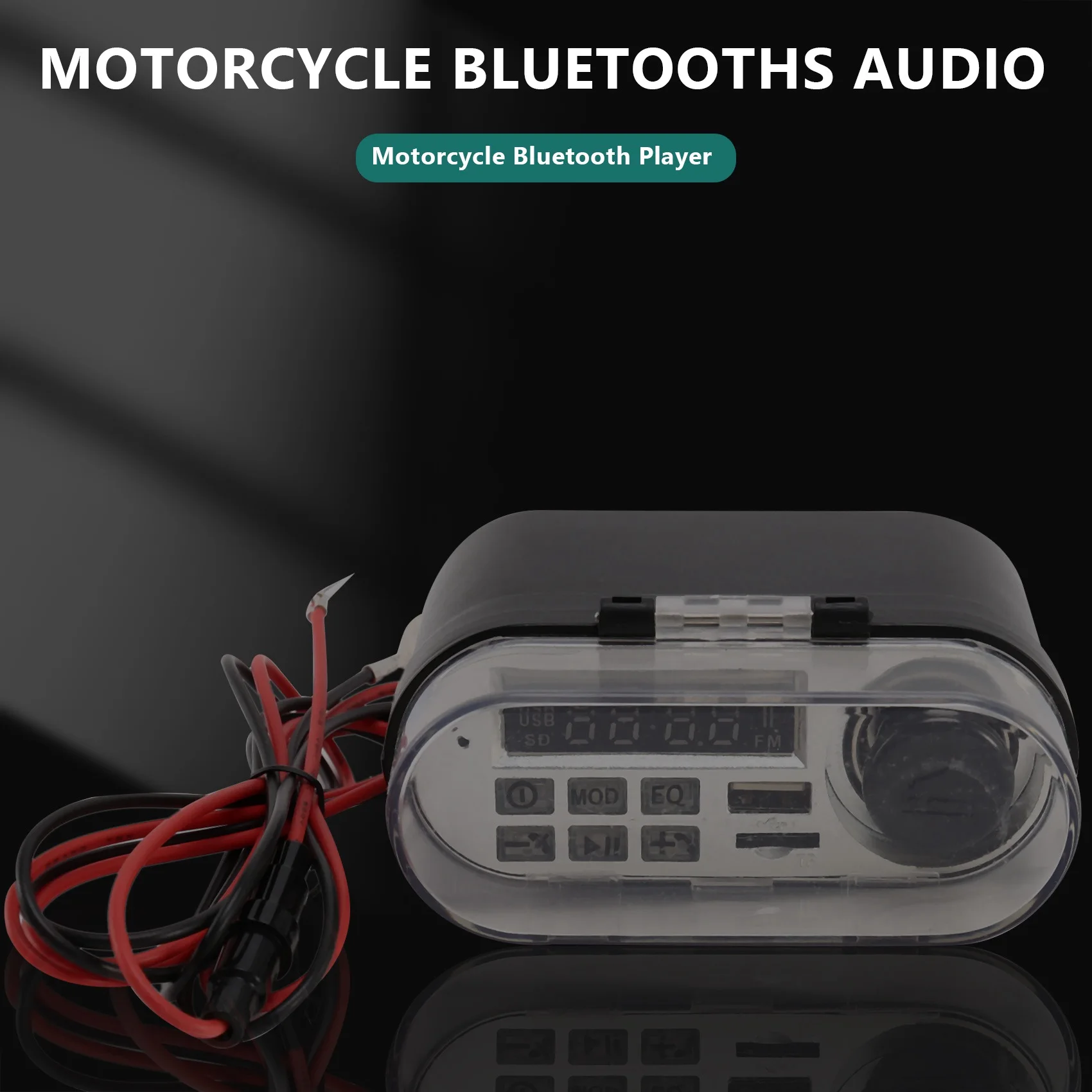 

Motorcycle Audio Sound System Stereo Speaker Waterproof Motorbike Scooter FM Radio Bluetooth USB TF MP3 Music Player Kit