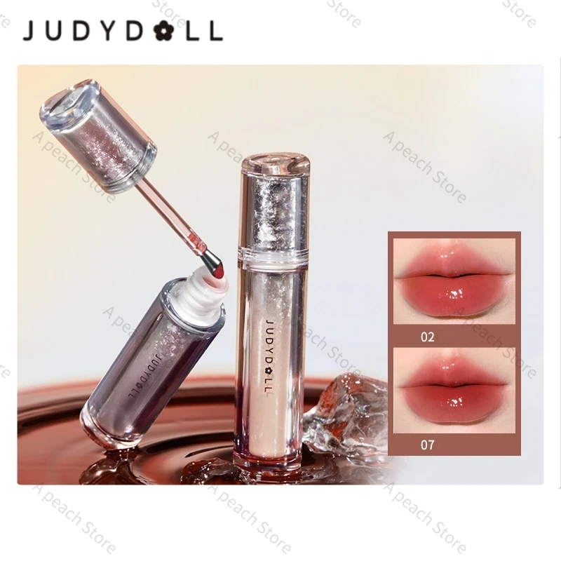 

A Peach Judydoll Ice Iron Lip Glaze Lipstick Non Staying Cup Non Fading Mirror Gloss Lip Gel Beauty Cosmetics Makeup 2.4g