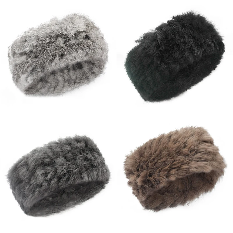 

Stretch Faux Fur Headband Women Thicken Plush Hair Bands Hat Wide Furry Cover For Cold Weather Winter Warm Empty Top Caps