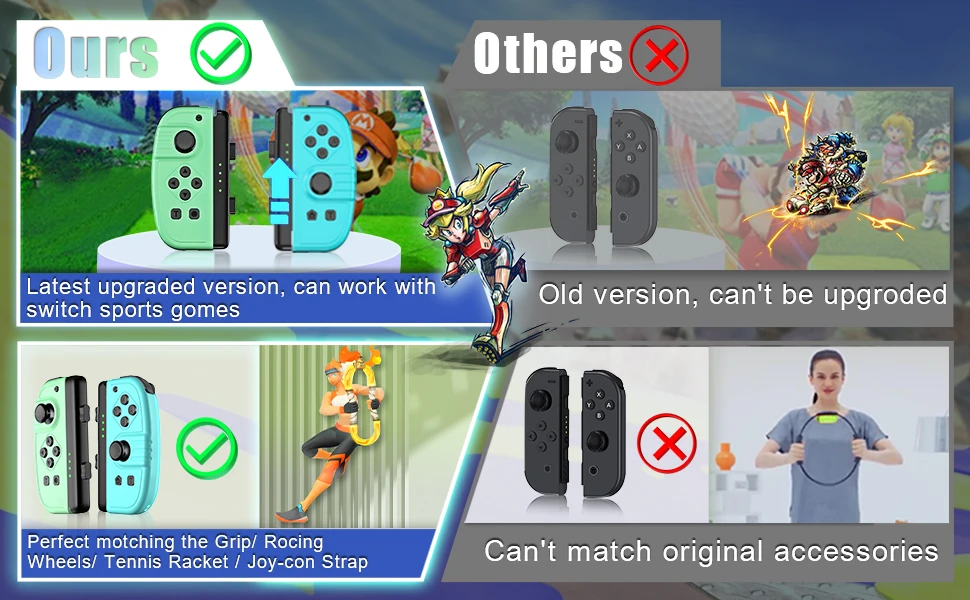 Generic Wireless for Nintendo Switch JoysCons L R Controllers for NS