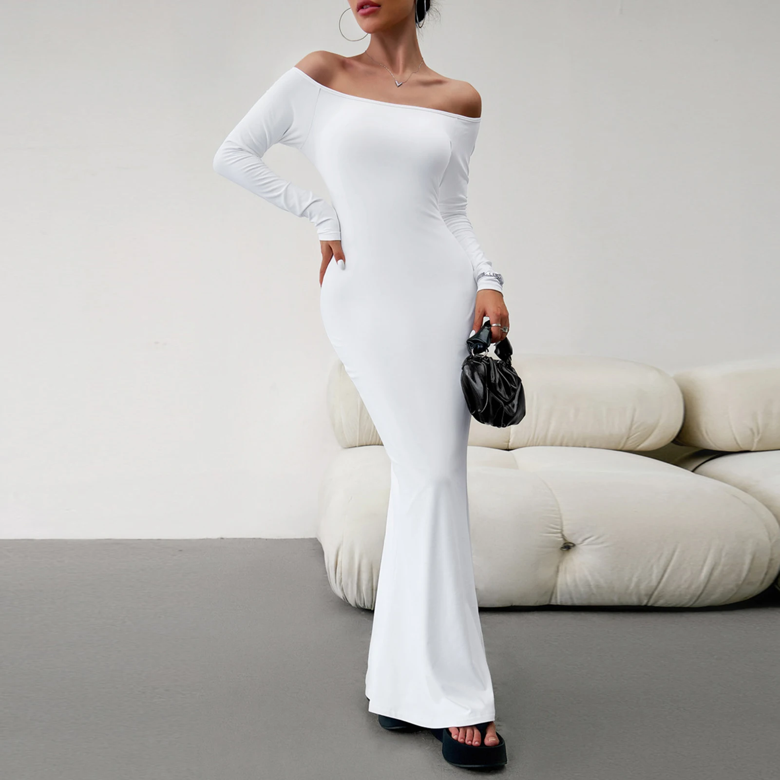 Women Bodycon Dress Off Shoulder High Stretchy Dresses Slash Neck Women Long Sleeve Dress Vintage Style Vacation Outfit
Women Bodycon Dress Off Shoulder High Stretchy Dresses Slash Neck Women Long Sleeve Dress Vintage Style Vacation Outfit