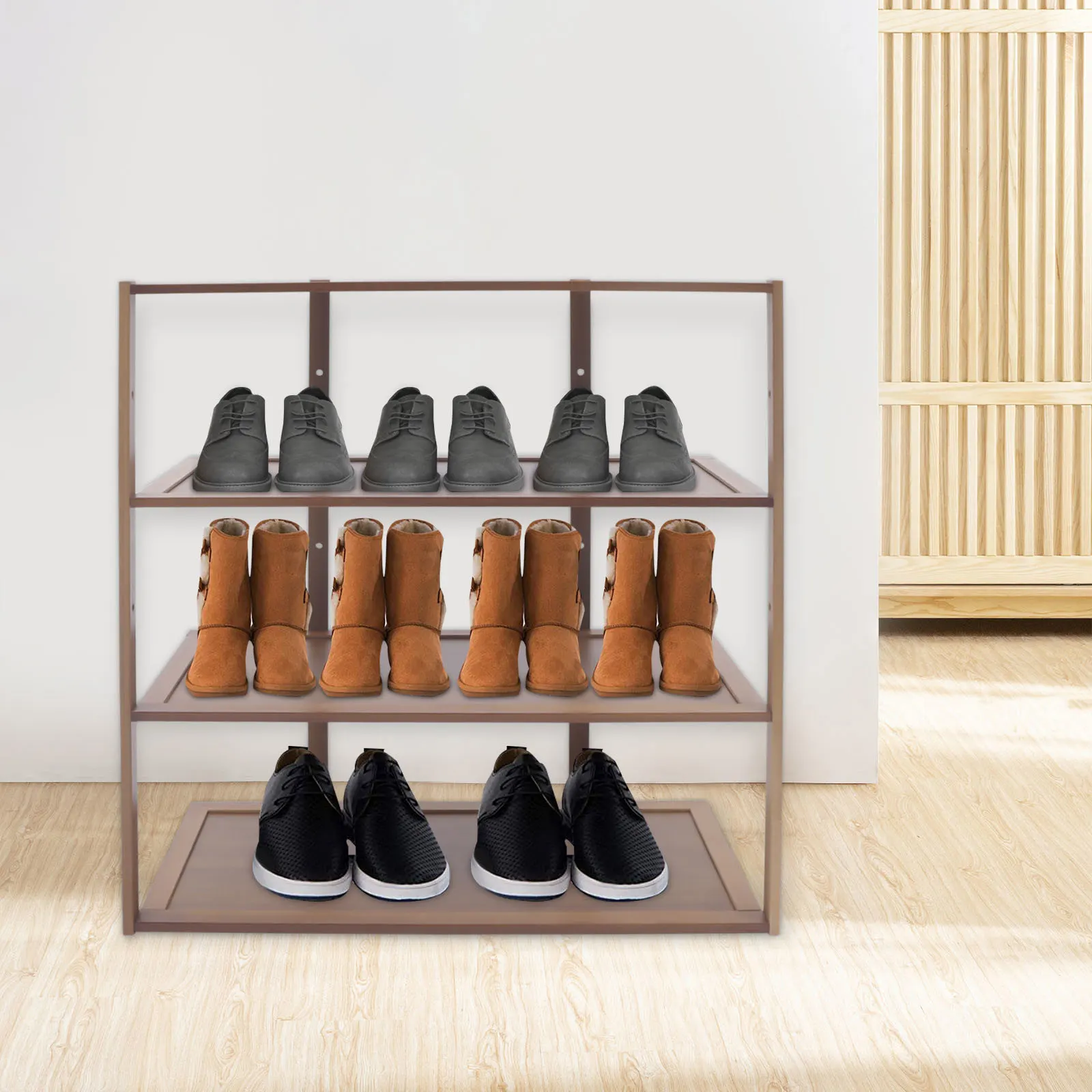 4 Tier Shoe Rack Natural Bamboo Wooden Organizer Stand Home Entryway Free Standing Storage Holder Shelf Unit Adjustable Height
4 Tier Shoe Rack Natural Bamboo Wooden Organizer Stand Home Entryway Free Standing Storage Holder Shelf Unit Adjustable Height