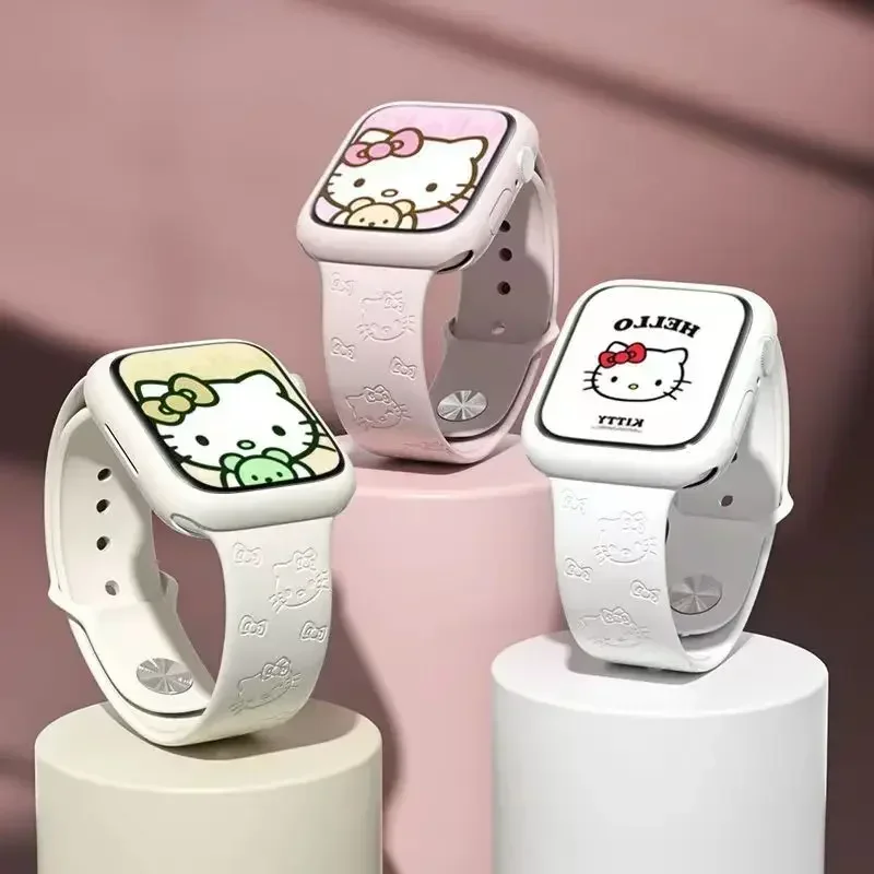 Kawaii Hello Kitty MINISO anime Full Range Silicone Apple Watch Replace Strap Engraved Cartoon Print Watch Accessory new
Kawaii Hello Kitty MINISO anime Full Range Silicone Apple Watch Replace Strap Engraved Cartoon Print Watch Accessory new