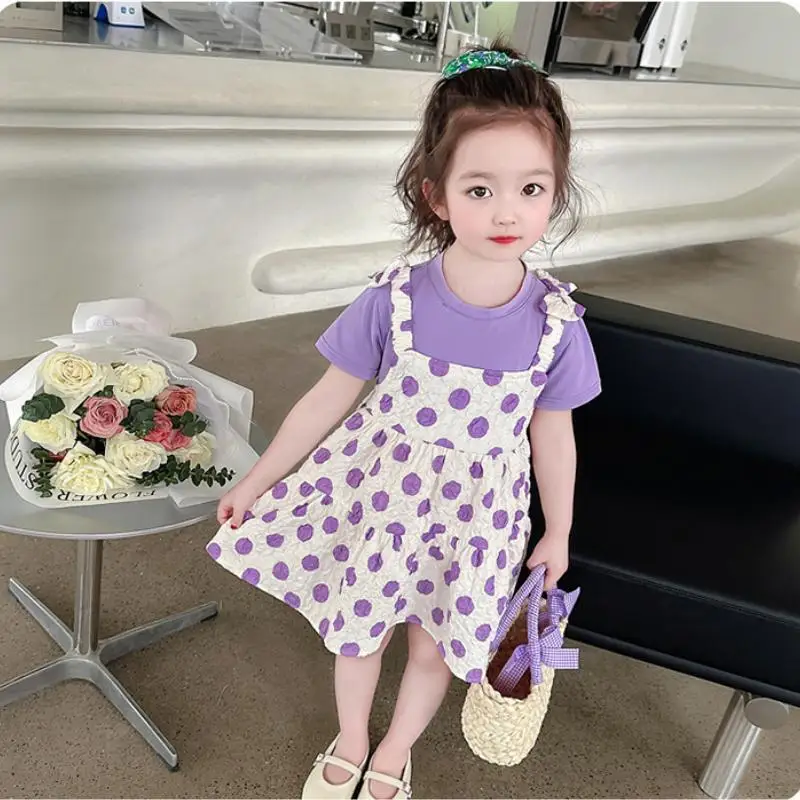 2023 New Summer Fashion Trend Sweet and Cute Girl Short Sleeve Dot Dress Fake Two Piece Set Soft, Comfortable and Breathable
2023 New Summer Fashion Trend Sweet and Cute Girl Short Sleeve Dot Dress Fake Two Piece Set Soft, Comfortable and Breathable