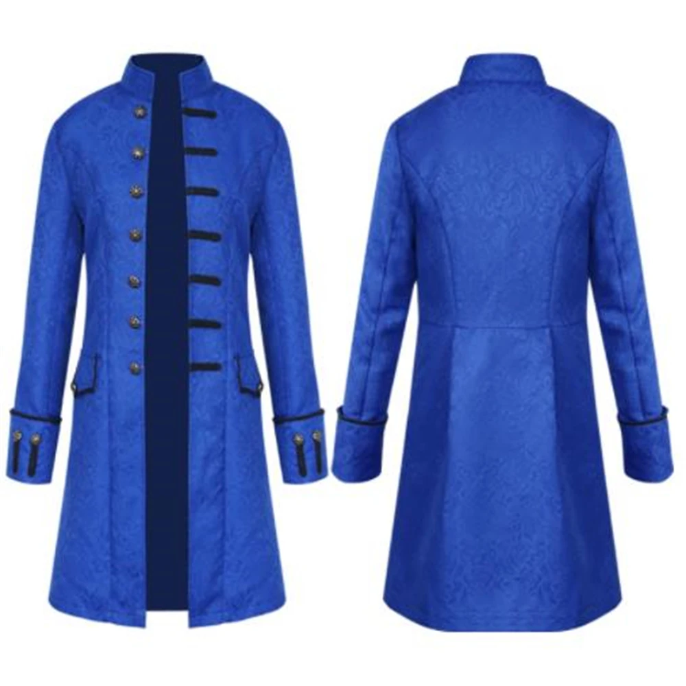 

Men Steampunk Trench Coat Vintage Prince Overcoat Medieval Renaissance Jacket Victorian Edwardian Cosplay Costume S-4XL
