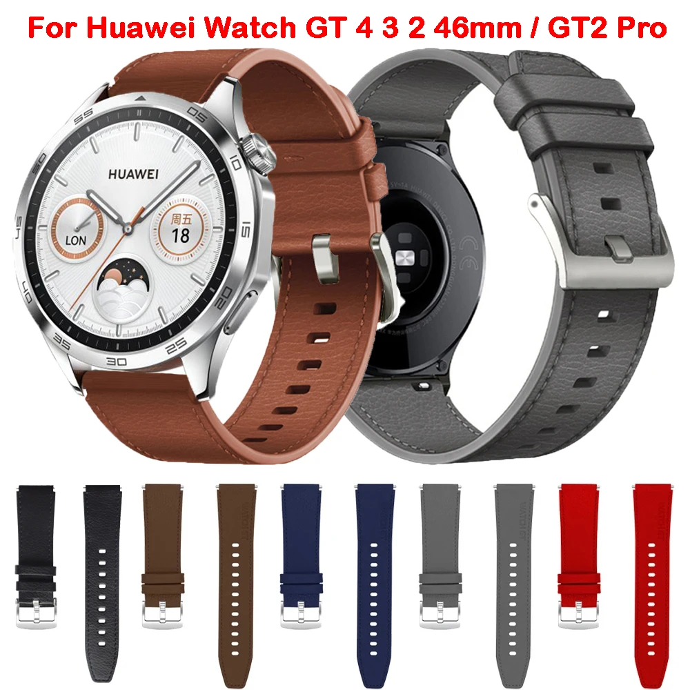

Ремешок кожаный для наручных часов, браслет для Huawei Watch GT4 GT 4 3 2 46 мм/GT2 Pro / GT3 Pro 46 мм/SE, аксессуары для часов, 22 мм