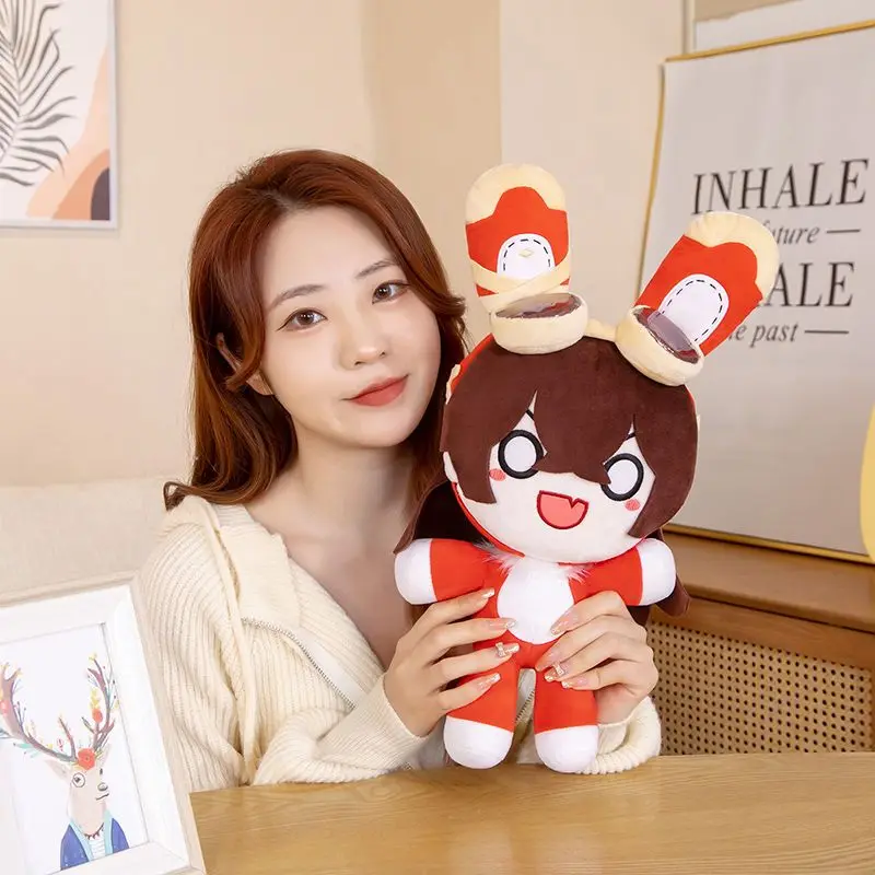 

45 см Genshin ударный плюшевый барон Банни плюшевая игрушка Плюшевая Кукла Кролик янтарь косплей костюм плюшевый реквизит для фанатов подарки на день рождения