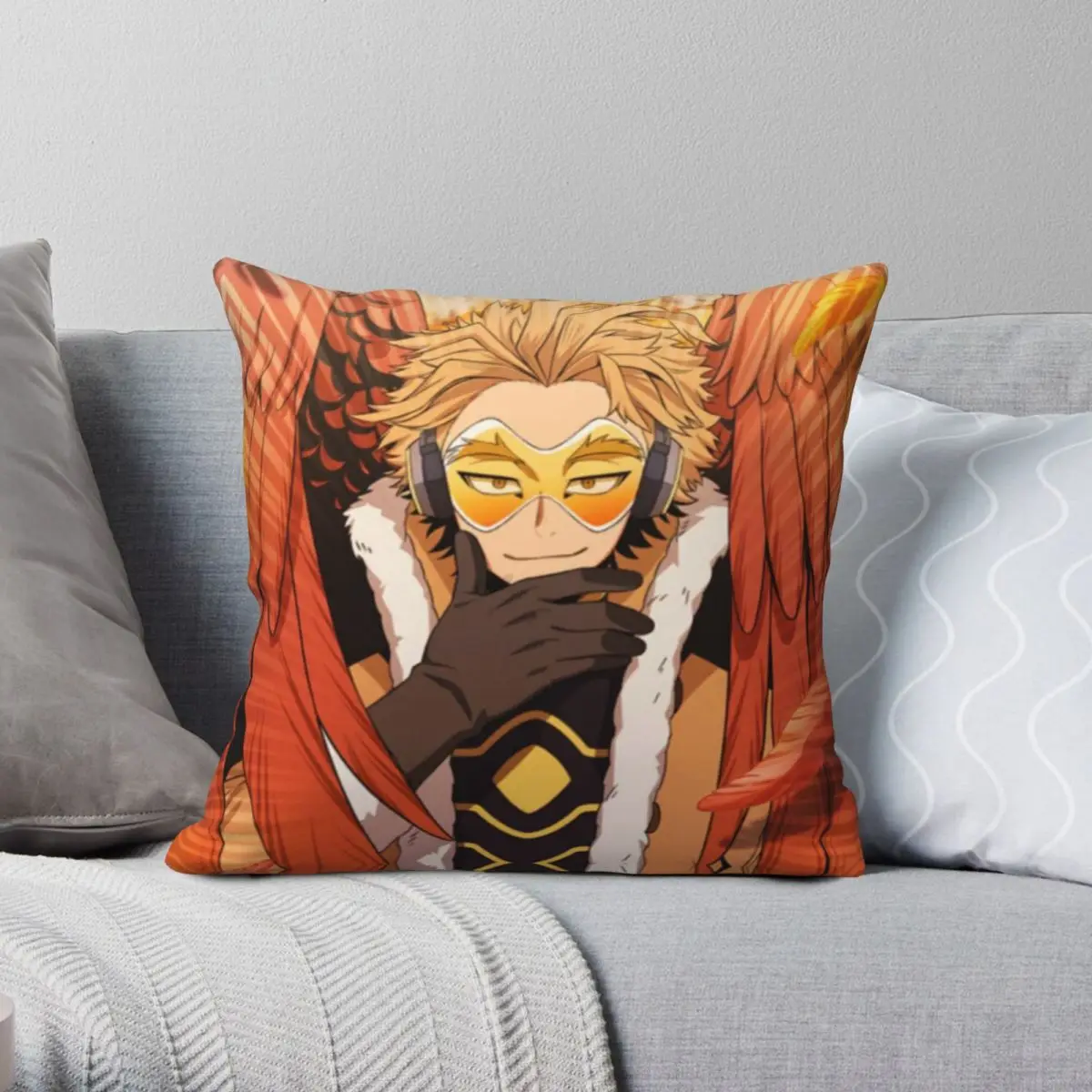 

Boku No Hero Academia Hawks Square Pillowcase Polyester Linen Velvet Printed Zip Decor Pillow Case Sofa Seater Cushion Cover 18"