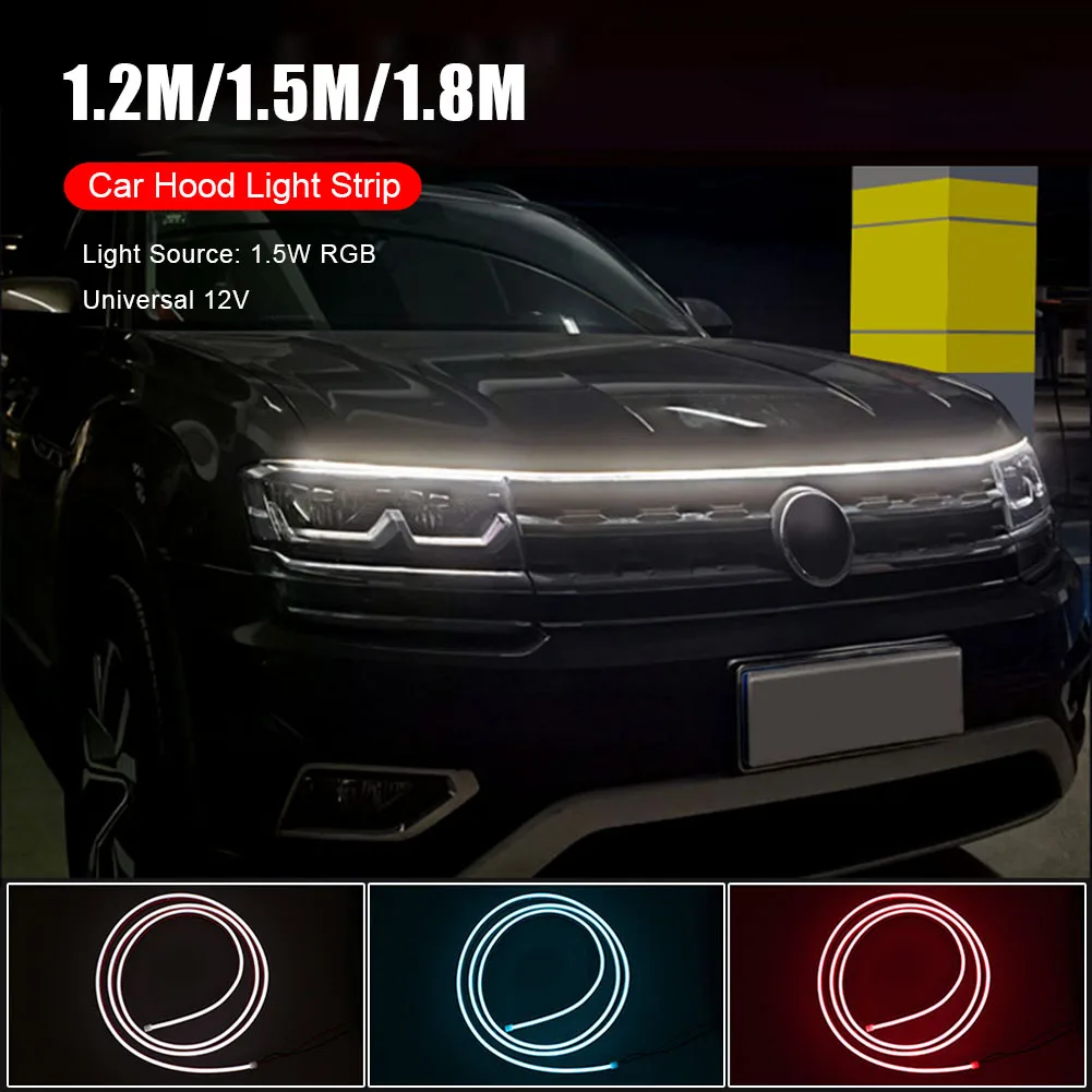 Universal Car Hood LED Light Strip 12V 1.2m/1.5m/1.8m Scanning Atmosphere Lamp Daytime Running Light Decorative DRL Accessories
Universal Car Hood LED Light Strip 12V 1.2m/1.5m/1.8m Scanning Atmosphere Lamp Daytime Running Light Decorative DRL Accessories