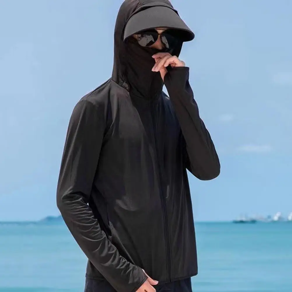 Unisex Sunscreen Jacket Detachable Brim Hooded Long Sleeve Pocket Sun Protection Clothing Zipper Placket Cycling Running Outwear
Unisex Sunscreen Jacket Detachable Brim Hooded Long Sleeve Pocket Sun Protection Clothing Zipper Placket Cycling Running Outwear