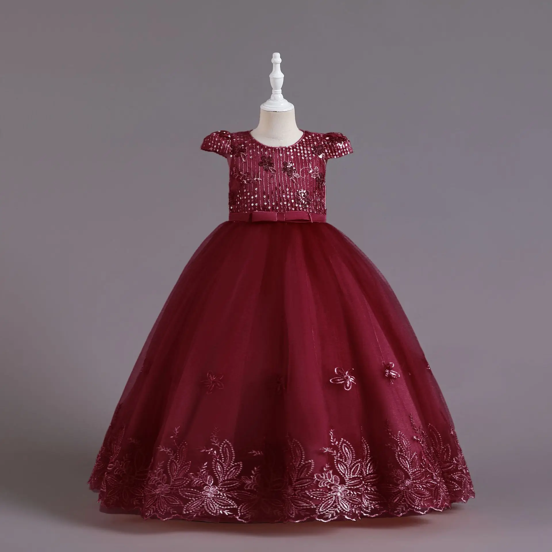 Sparkly Embroidery Flower Girl Dresses Small Flying Sleeve Princess Girls First Communion Gown Zipper Back with Bow Floor Length
Sparkly Embroidery Flower Girl Dresses Small Flying Sleeve Princess Girls First Communion Gown Zipper Back with Bow Floor Length