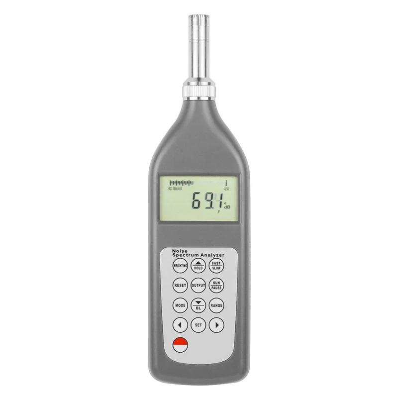 Noise Spectrum Analyzer Universal Sound Level Meter with Manual Automatic Frequency Sweep Measurement Function
Noise Spectrum Analyzer Universal Sound Level Meter with Manual Automatic Frequency Sweep Measurement Function