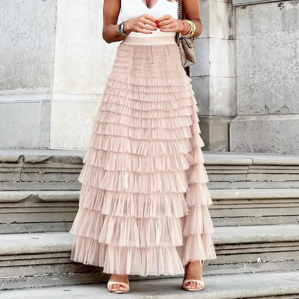 Elegant Solid Cake Long Skirt 2023 Women Sexy Mesh Lace Loose Party Skirts Elastic Waist Summer Fashion Hight Waist Beach Skirts
Elegant Solid Cake Long Skirt 2023 Women Sexy Mesh Lace Loose Party Skirts Elastic Waist Summer Fashion Hight Waist Beach Skirts