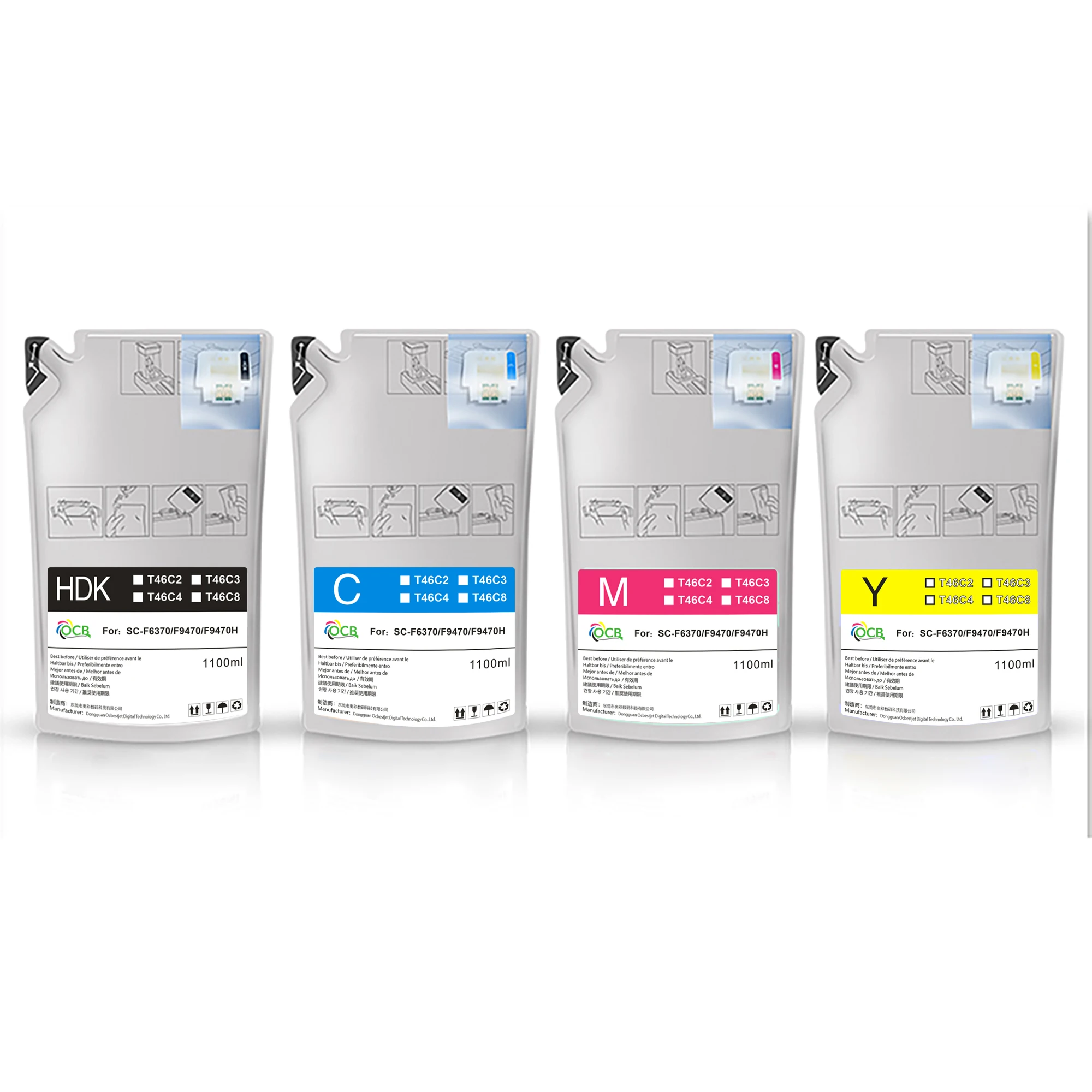 Replacement ink T46C T46C8 T46C3 T46C2 T46C4 dye Sublimation ink per Bag for Epson F6370 F6300 F6330/F6380F7070 F7000 printer
Replacement ink T46C T46C8 T46C3 T46C2 T46C4 dye Sublimation ink per Bag for Epson F6370 F6300 F6330/F6380F7070 F7000 printer