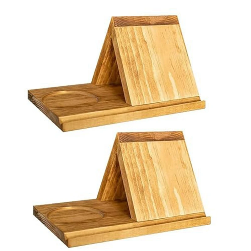 

Персонализированный треугольный держатель для книг из твердого дуба, деревянная подставка для чтения, треугольник с подстаканником