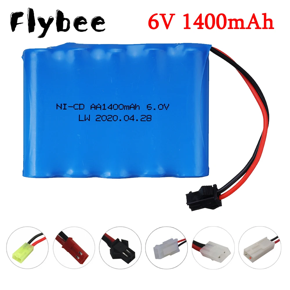 

6V 1400mah AA NI-MH Battery SM/TAMIYA/JST/EL-2P plug for RC electric toys car trucks boats Racing-car batttery nimh 6 v 1400 mah