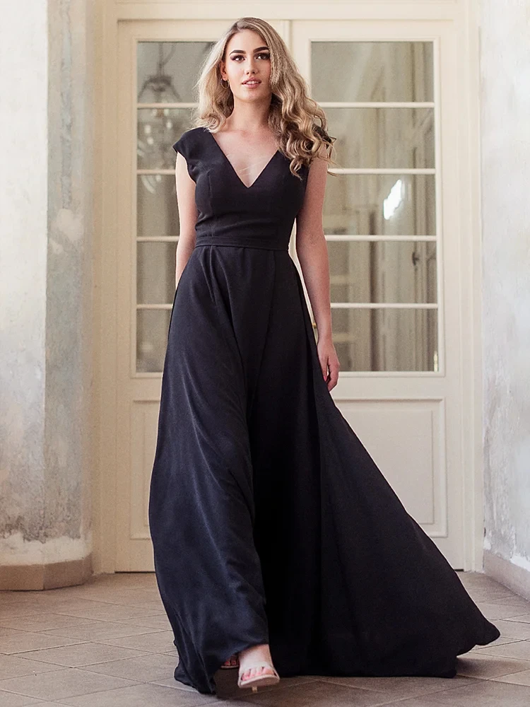 LYLDS Black Simple Sleeveless A-Line Evening Dress V-Neck Party Prom Gowns Classic Chiffon Backless Vestidos De Fiesta E10018
LYLDS Black Simple Sleeveless A-Line Evening Dress V-Neck Party Prom Gowns Classic Chiffon Backless Vestidos De Fiesta E10018