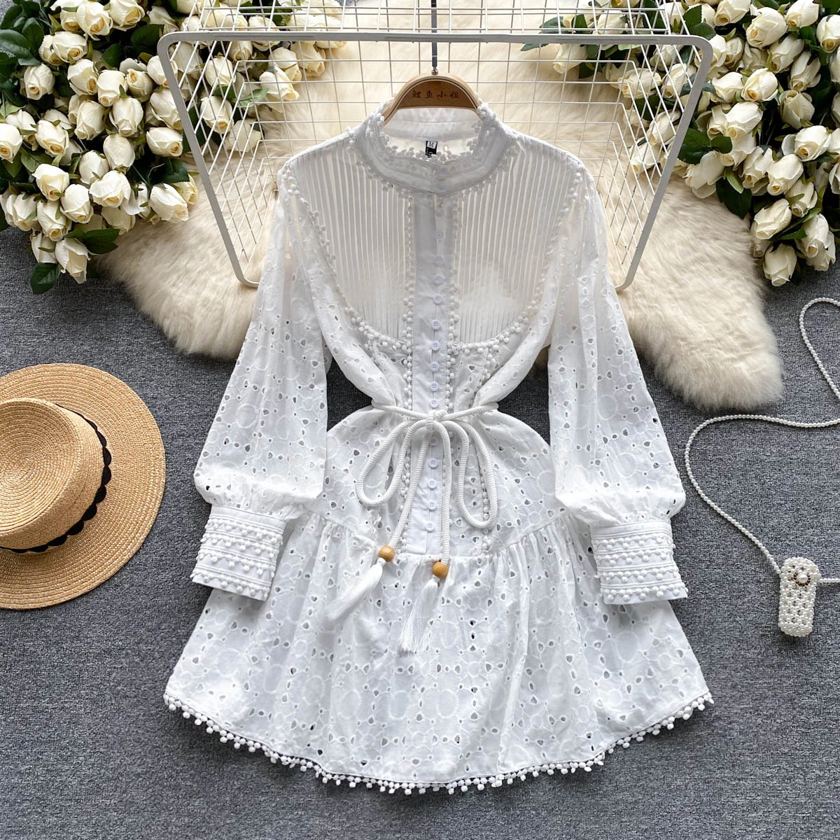 New Fashion A-line Dress Women's Summer Hollow Out Embroidery Slim Waist Long Sleeve Elegant Clothes Vestidos De Mujer K882
New Fashion A-line Dress Women's Summer Hollow Out Embroidery Slim Waist Long Sleeve Elegant Clothes Vestidos De Mujer K882
