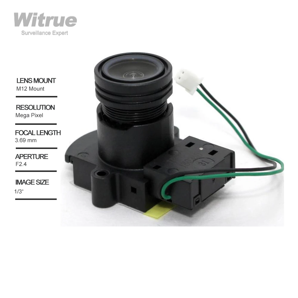 

Witrue HD Camera Lens CCTV 3.69mm 720P Megapixel Mount M12 Aperture F2.4 with IR Cut Filter for Surveillance Security Cameras