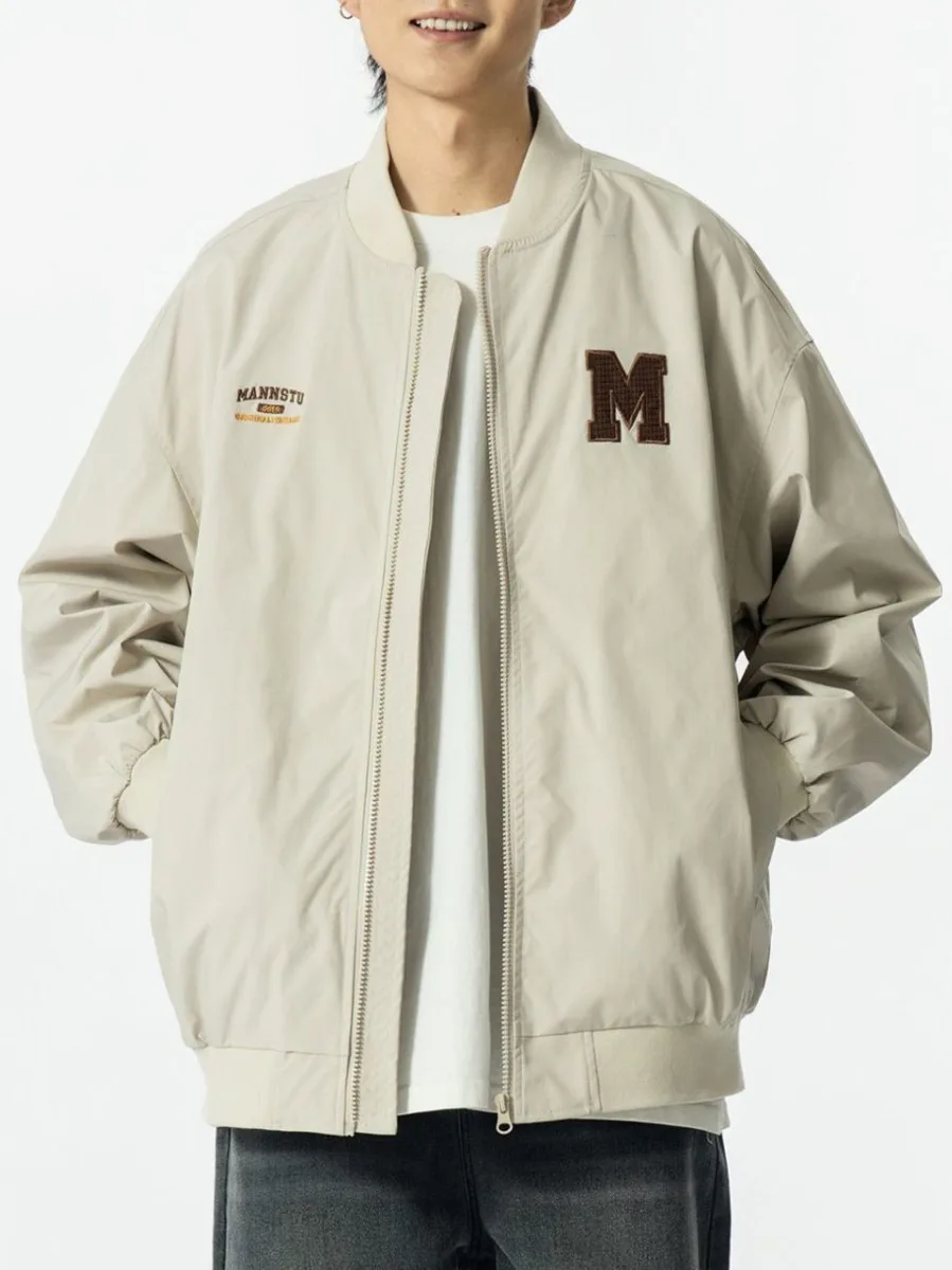 

Vintage Bomber Jackets Men Women Oversize Streetwear College Zipper Jacket Korean Fashion Loose Spring Autumn Baseball Coat