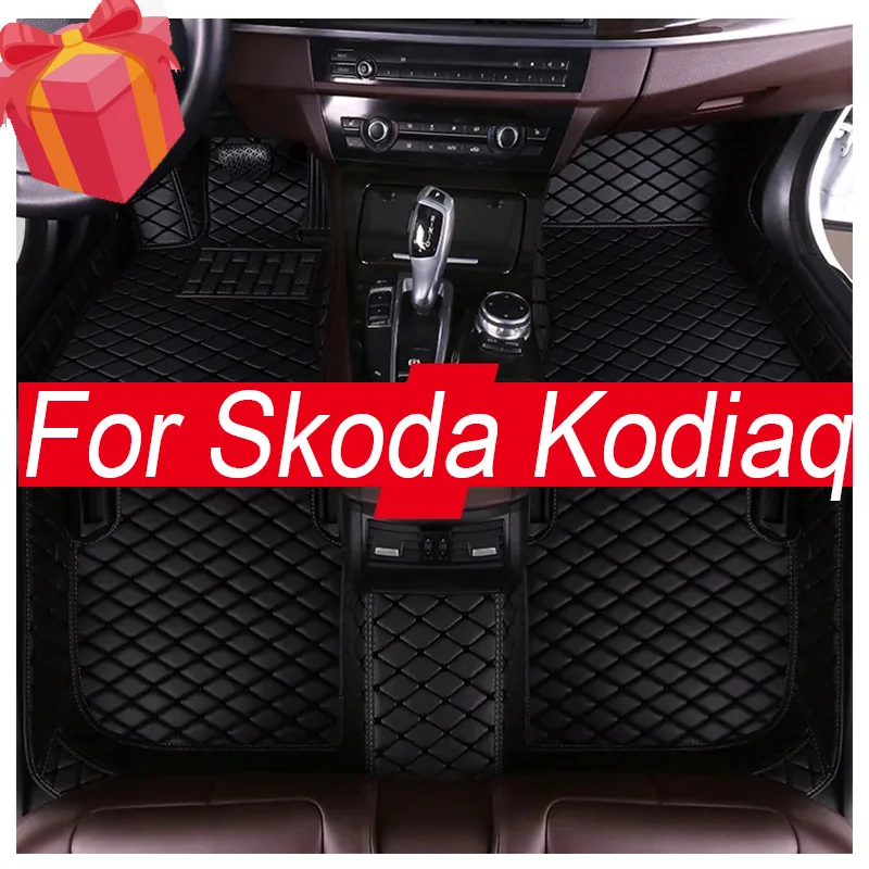 

Автомобильные коврики для Skoda Kodiaq NS7 2017 ~ 2022 2021 2020, автомобильные коврики, кожаные напольные коврики, детали интерьера, автомобильные аксессуары, 5 сидений