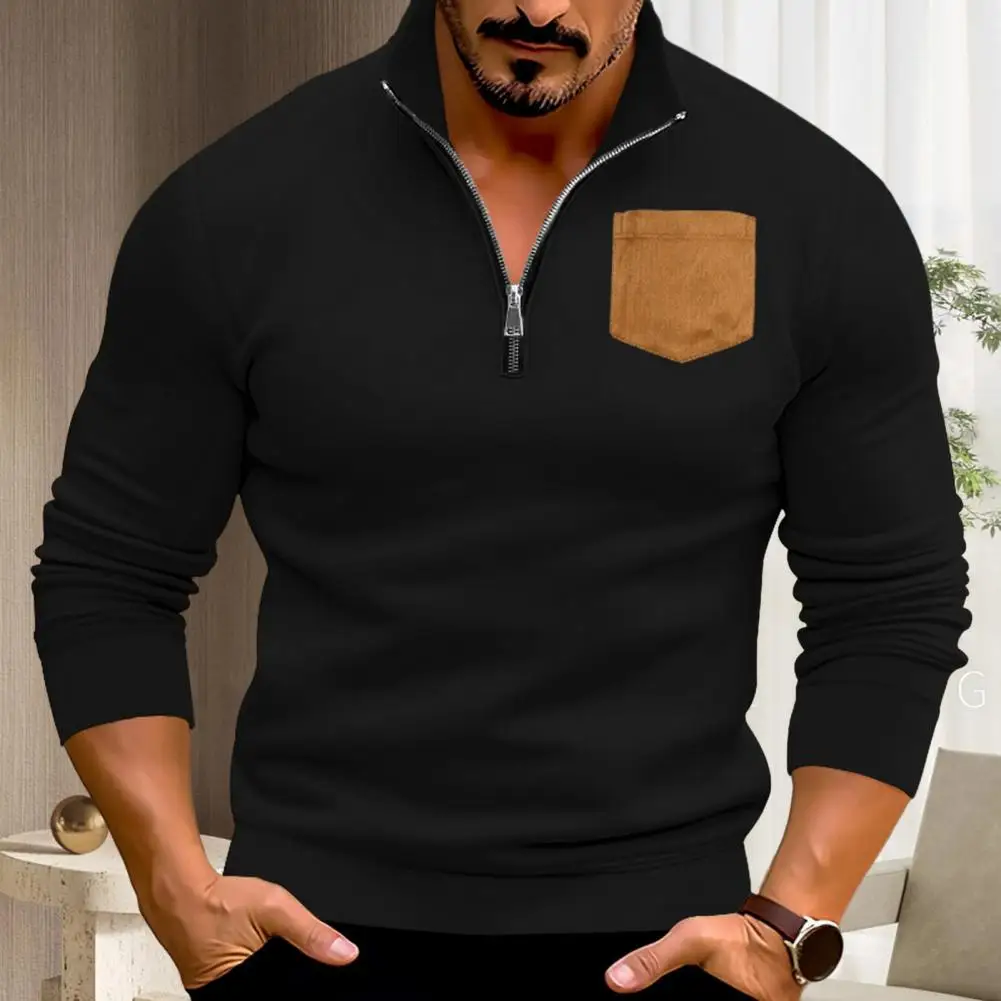 Men Solid Color Sweatshirt Men's Casual Fleece Sweatshirt with Stand Collar Half Zip Long Sleeve Pullover with Pockets for Male
Men Solid Color Sweatshirt Men's Casual Fleece Sweatshirt with Stand Collar Half Zip Long Sleeve Pullover with Pockets for Male