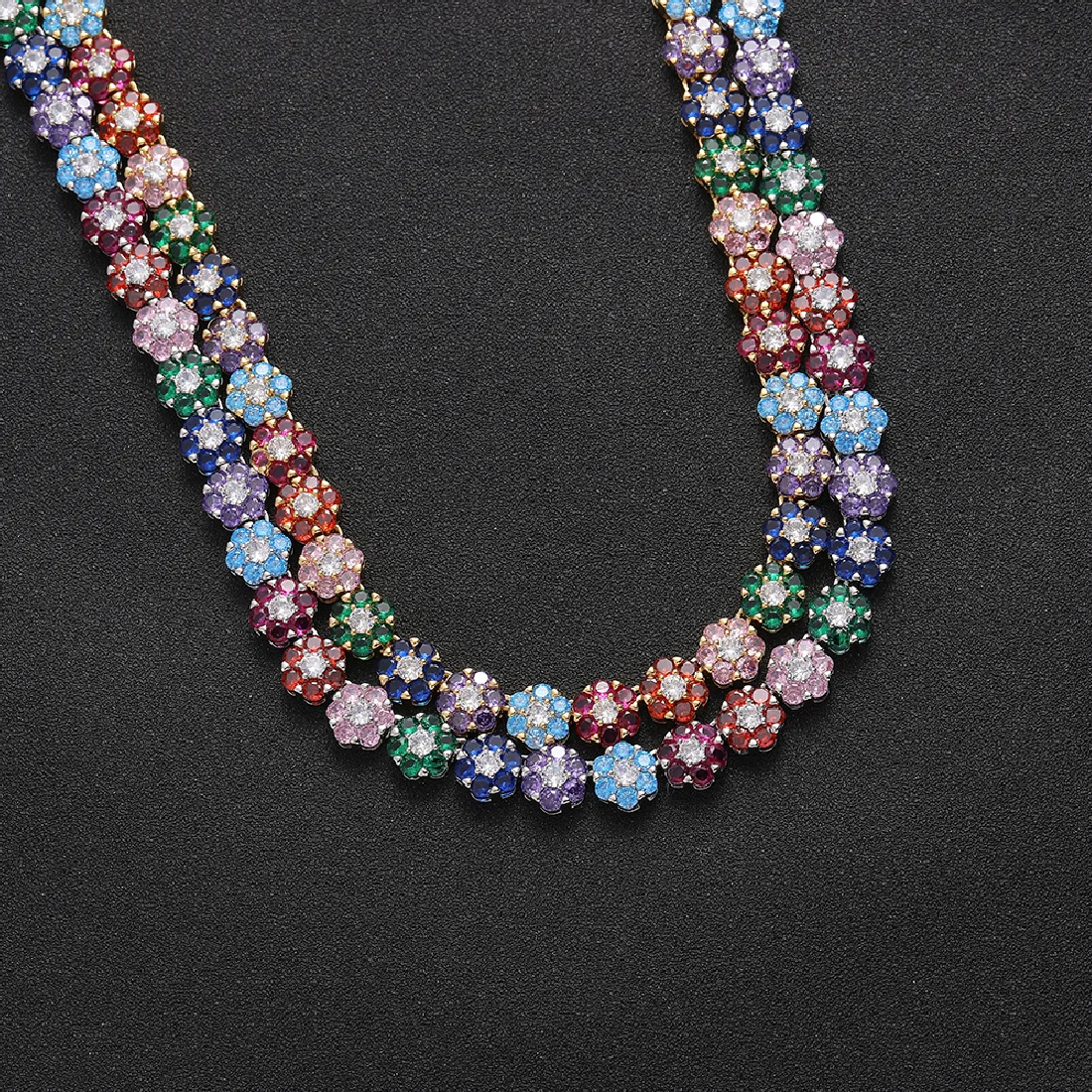 9MM Women Necklace Colorful Tennis Chain Brass Cubic Zirconia Flower Shape Chain Necklace For Gift BC223
9MM Women Necklace Colorful Tennis Chain Brass Cubic Zirconia Flower Shape Chain Necklace For Gift BC223