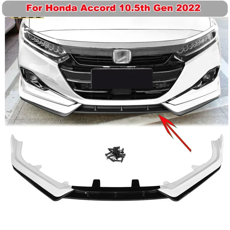For Honda Accord 10.5th Gen 2022 3PCS White + Black Front Bumper Lip Spoiler Splitter Deflector Guards Body Kit Car Accessories
For Honda Accord 10.5th Gen 2022 3PCS White + Black Front Bumper Lip Spoiler Splitter Deflector Guards Body Kit Car Accessories