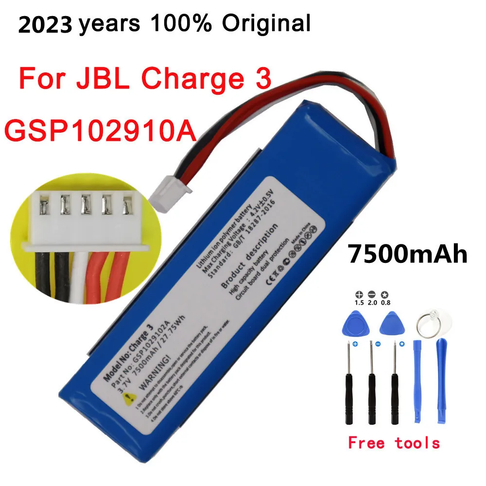 2023 New 7500mAh Original Speaker Rechargable Battery For JBL Charge 3 Charge3 GSP102910A CS-JML330SL Loudspeaker Bateria Tools
2023 New 7500mAh Original Speaker Rechargable Battery For JBL Charge 3 Charge3 GSP102910A CS-JML330SL Loudspeaker Bateria Tools