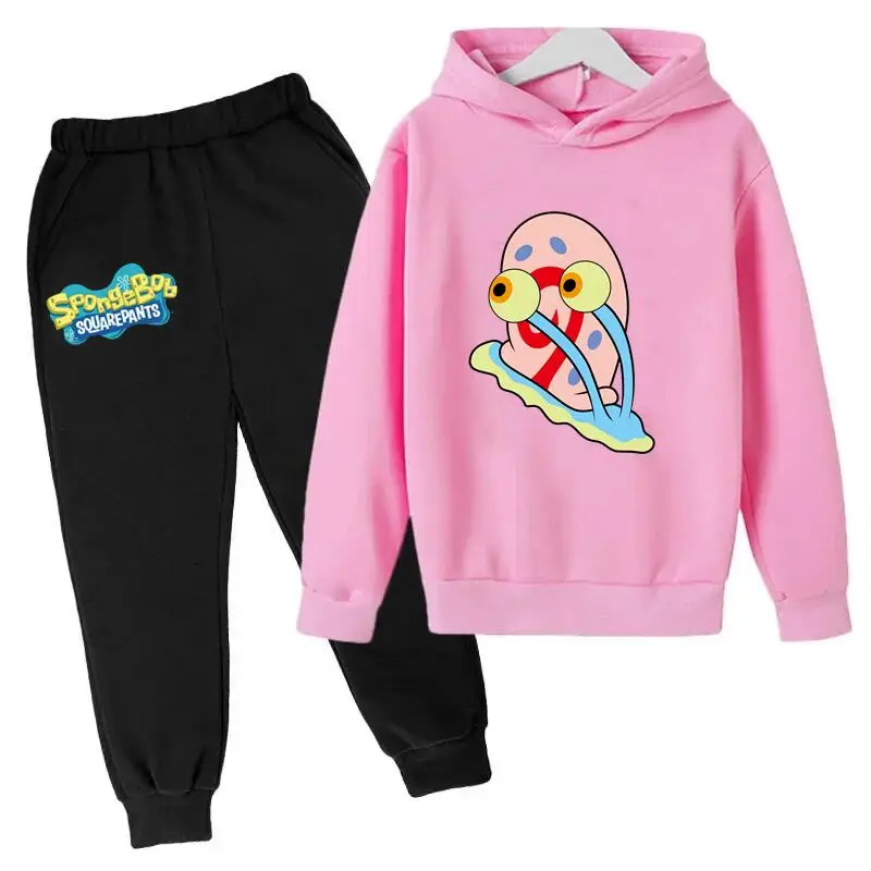 

"Make Every Day Fun with SpongeBob: Kids' Spring/Autumn Hoodie & Pants Set"