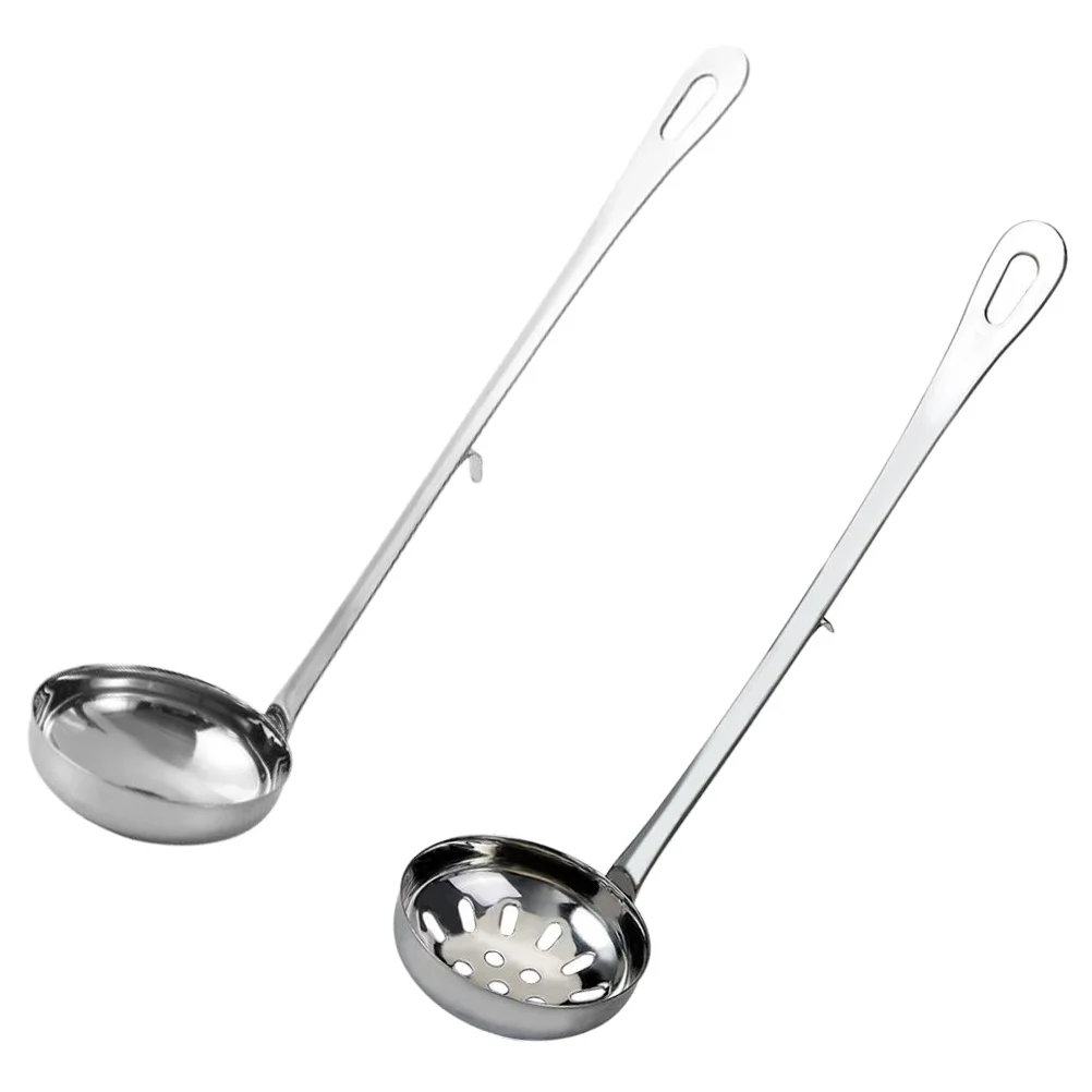 Soup Colander with Hook Stainless Spoons Household Kitchen Ware Steel Food Serving Hot Pot 
Soup Colander with Hook Stainless Spoons Household Kitchen Ware Steel Food Serving Hot Pot