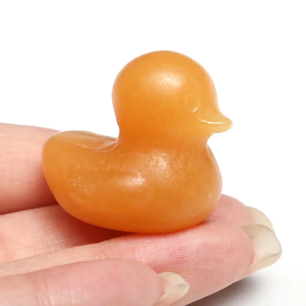

Mineraali Mini Cute Duck Yellow Calcite Statue Natural Gems Healing Crystal Carved Animal Figurine Reiki Stones Home Decorations