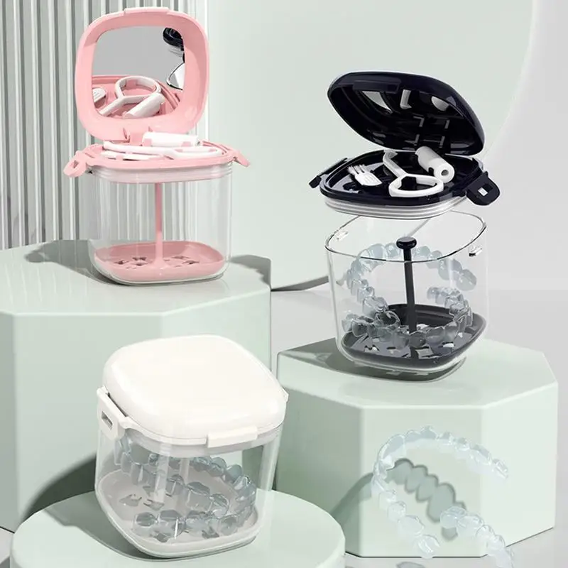 Oral Orthodontic Retainer Cleaning Case Denture Bath Box With Strainer Mirror Double Layer Braces False Teeth Storage Box
Oral Orthodontic Retainer Cleaning Case Denture Bath Box With Strainer Mirror Double Layer Braces False Teeth Storage Box