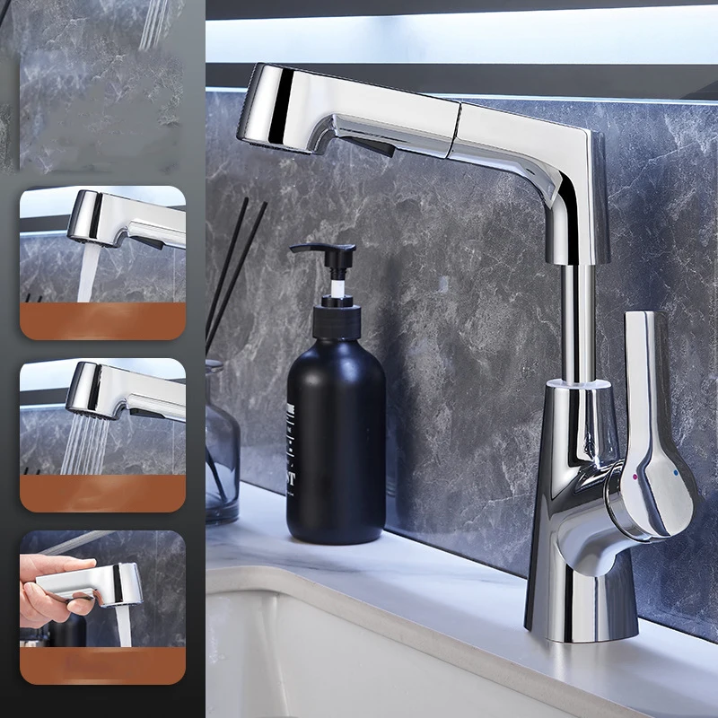Bathroom Sink Faucet Basin Pull-out Type Hot and Cold Water Water Tap for Bathroom Accessories Sinks Faucet Taps
Bathroom Sink Faucet Basin Pull-out Type Hot and Cold Water Water Tap for Bathroom Accessories Sinks Faucet Taps