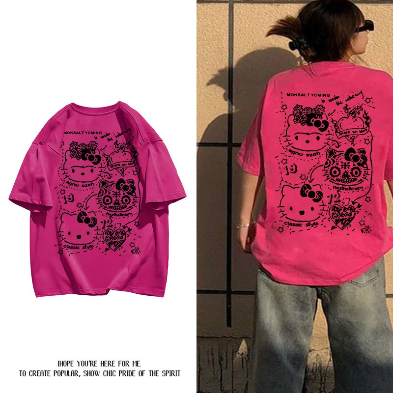 Новинка Kawaii Sanrio Hellokitty хлопковая футболка с коротким рукавом с мультяшным принтом уличный стиль свободная одежда для пар Топы подарок на день рождения
Новинка Kawaii Sanrio Hellokitty хлопковая футболка с коротким рукавом с мультяшным принтом уличный стиль свободная одежда для пар Топы подарок на день рождения