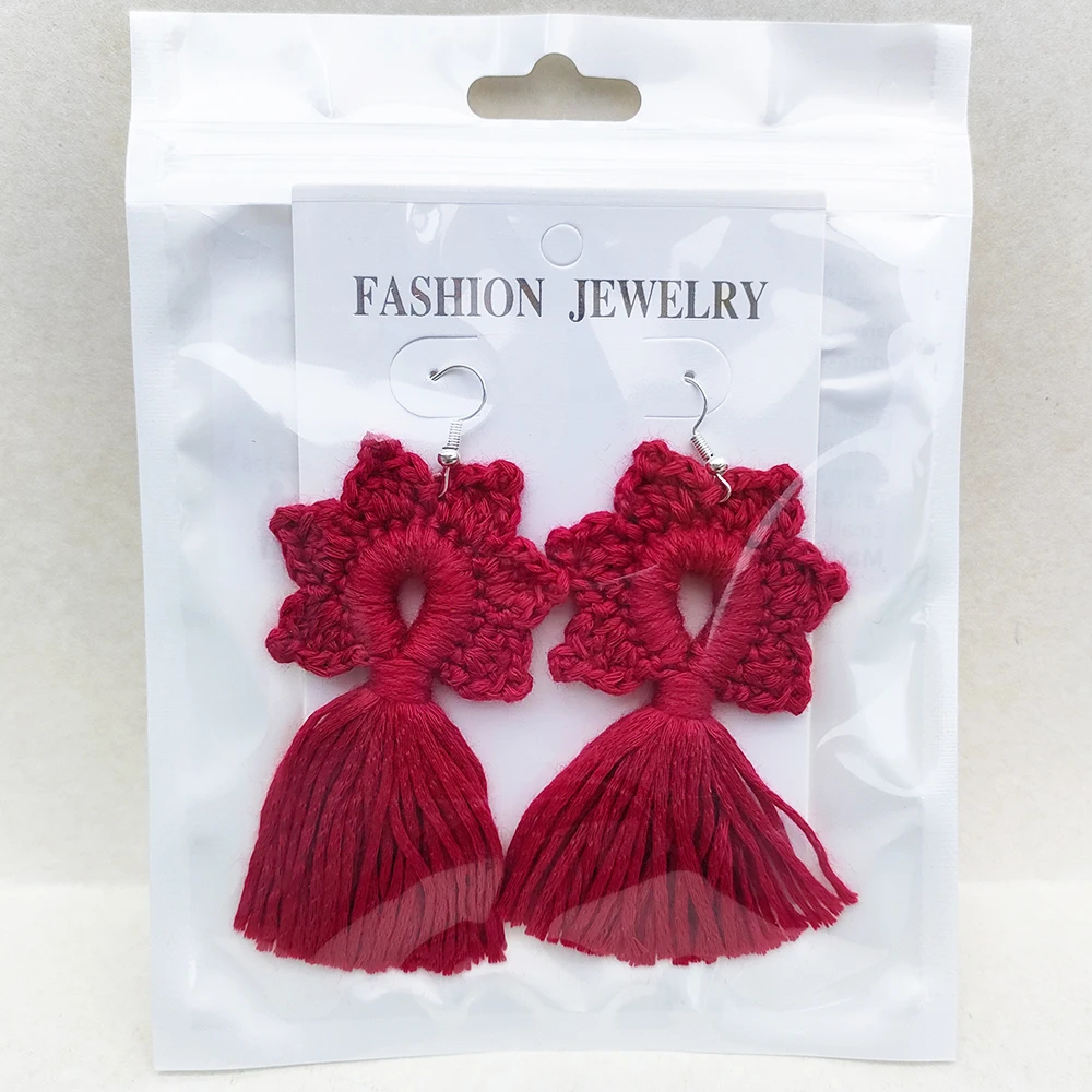 Multicolored Crochet Flower Tassel Earrings - Boho Style 3 Sbfa20b0dda7945519e6fd857c09545d2w
