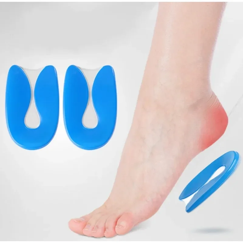

1pair Silicone U-Shape Gel Heel Pad Foot Pain Relief Heel Cushion Inserts For Shoes Heel Spur Protector Plantar Fasciitis Insole