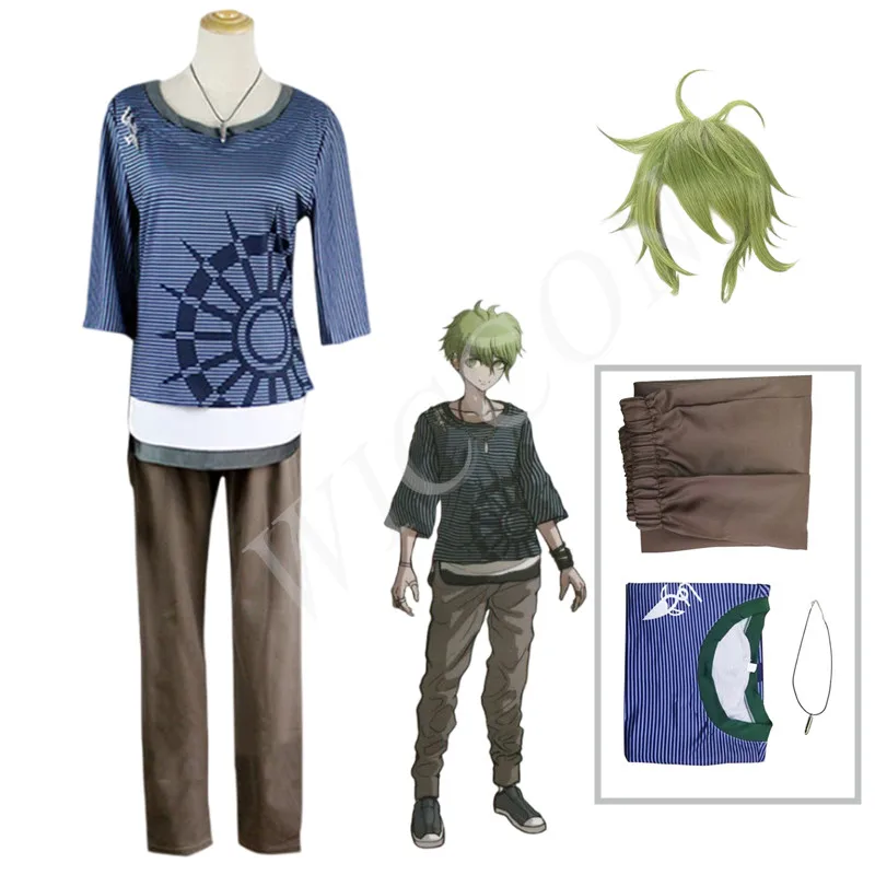 

Anime Game Danganronpa V3 2023 New Rantaro Amami Cosplay Costume Uniform Suit Outfit Clothes T-shirt & Pants & Necklace